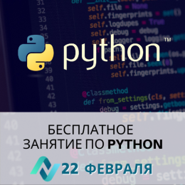 БЕСПЛАТНОЕ занятие по программированию на языке Python 22 февраля